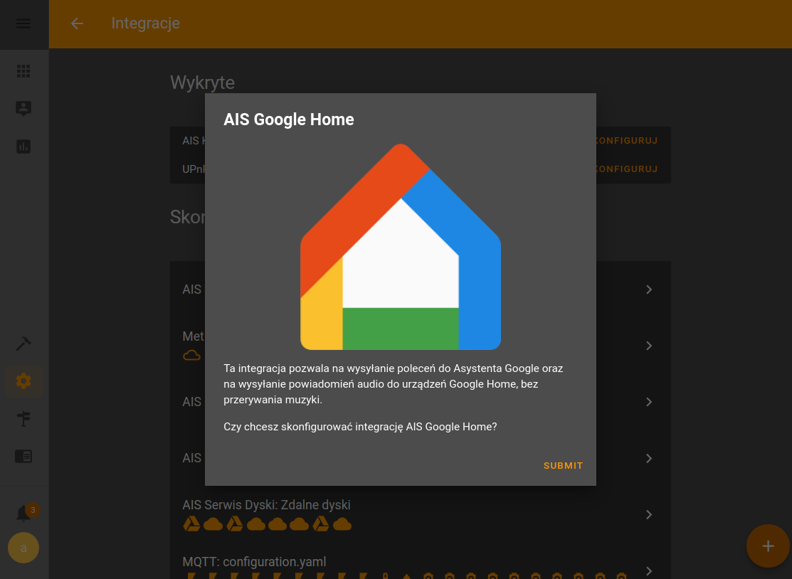 Konfiguracja AIS Google Home